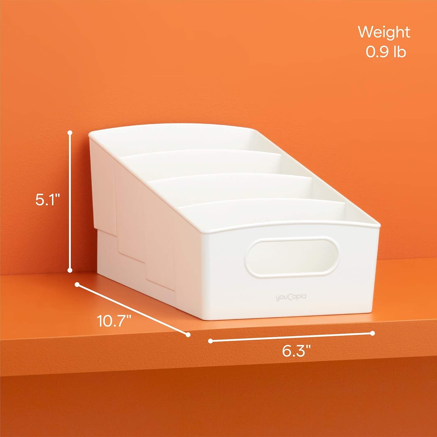 3 Packet and Snack Shelfbin Tiered Packet & Snack Bin Organizer for Kitchen Cabinet Pantry, Small, White