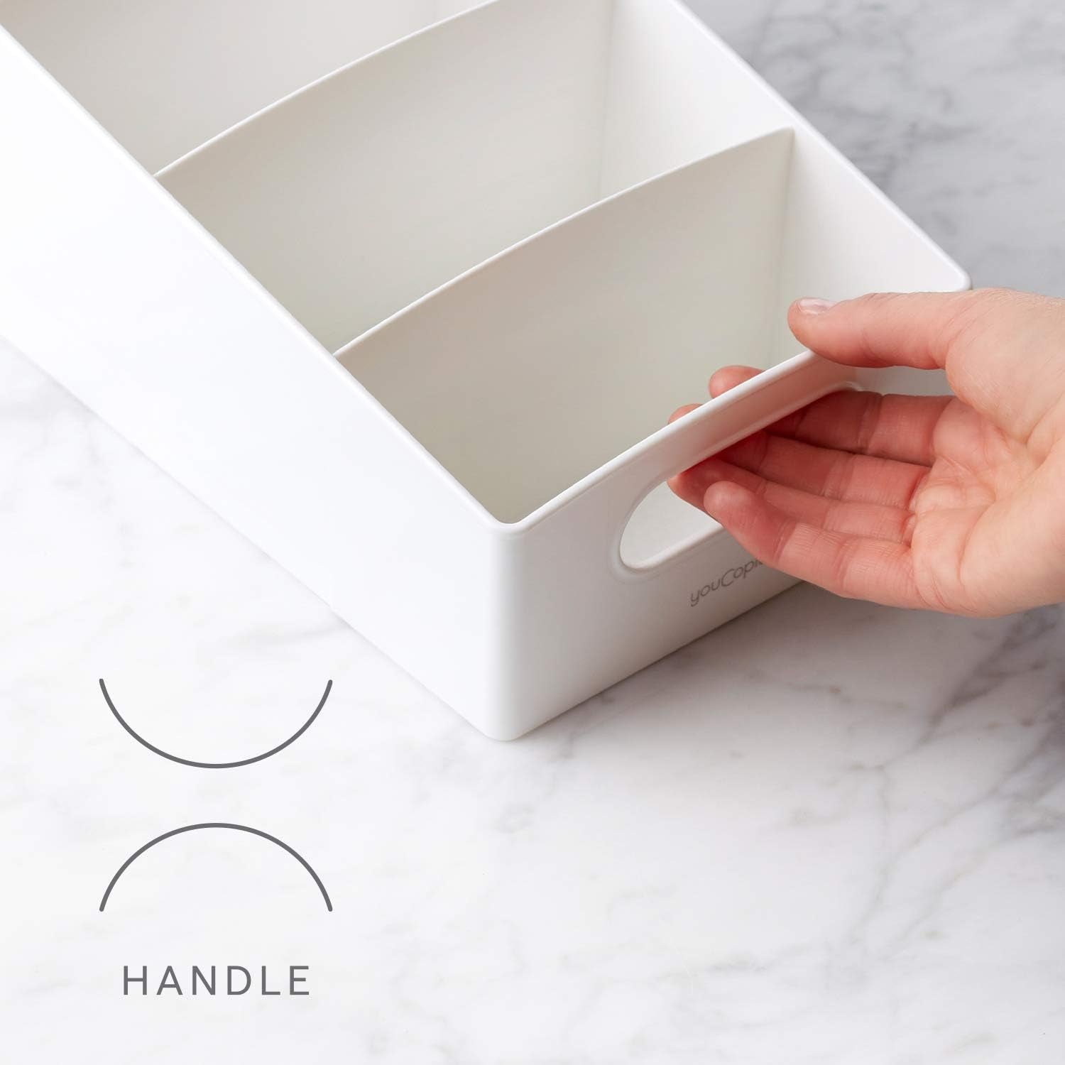 3 Packet and Snack Shelfbin Tiered Packet & Snack Bin Organizer for Kitchen Cabinet Pantry, Small, White